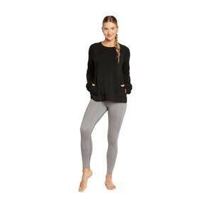 SQN SPORT Black Long Sleeve Sweatshirt Pullover Slouchy Tunic Cozy Lounge Yoga L